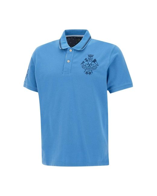 La Martina Blue Polo Shirts for men
