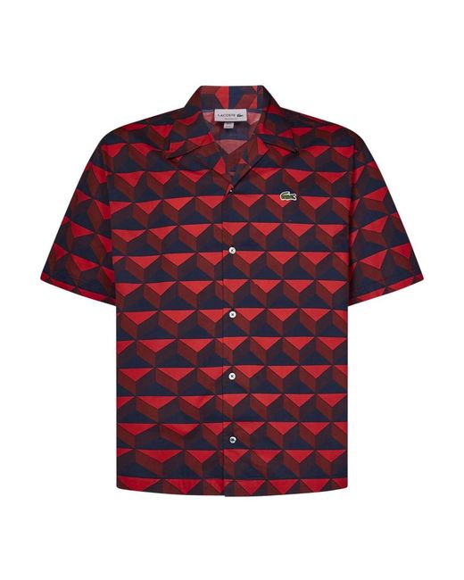 Lacoste Red Short Sleeve Shirts for men