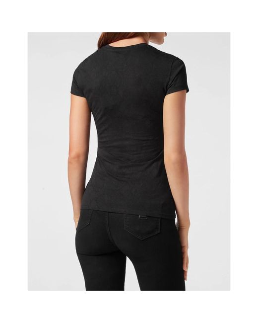 Philipp Plein T-Shirt Ronde Hals Signature in het Black