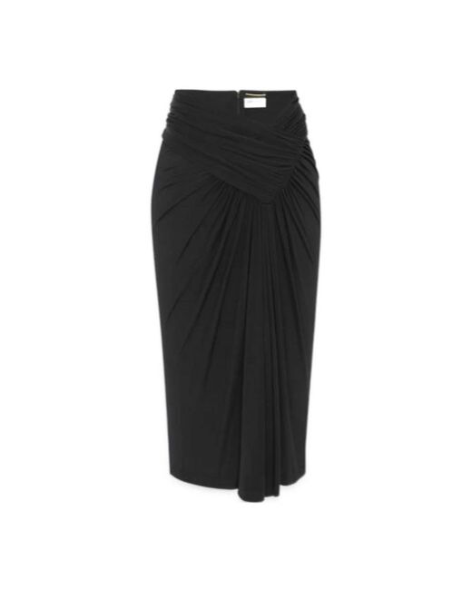 Midi Skirts Saint Laurent de color Black