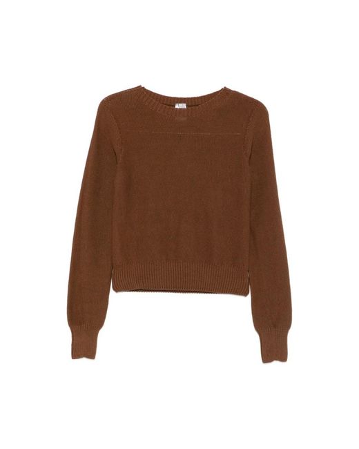 Baserange Brown Round-Neck Knitwear