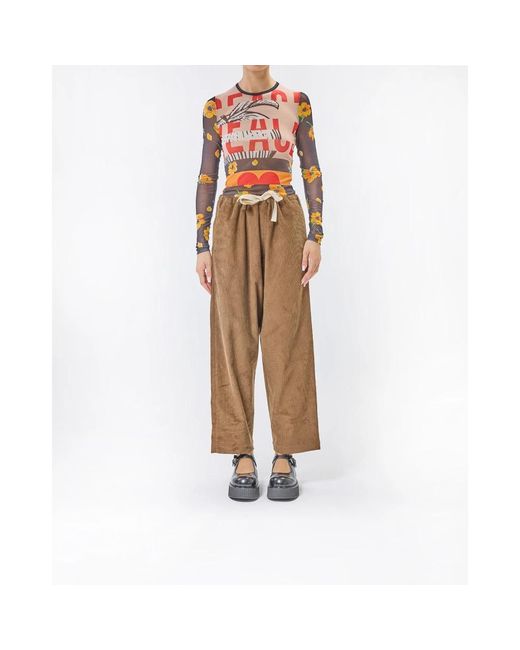 Moschino Brown Straight Trousers