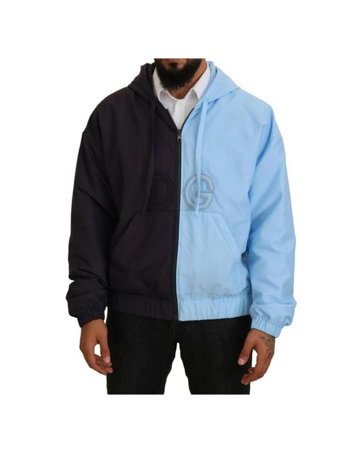 Dolce & Gabbana Blue Zip-Throughs for men