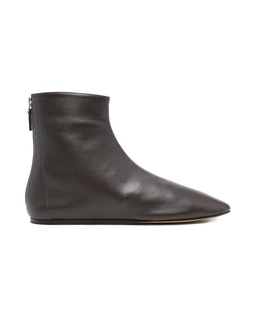 Le Monde Beryl Brown Braune Leder Flache Knöchelstiefel