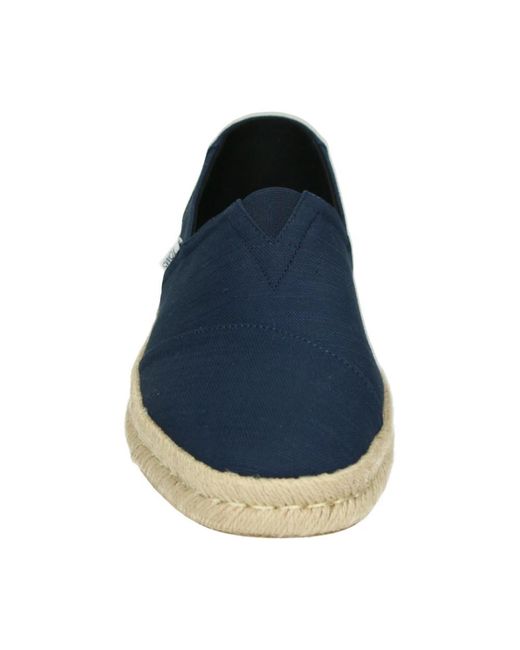 TOMS Schoenen ,Blauw ,Linnen Blauwe Instappers Met Touwontwerp in het Blue voor heren