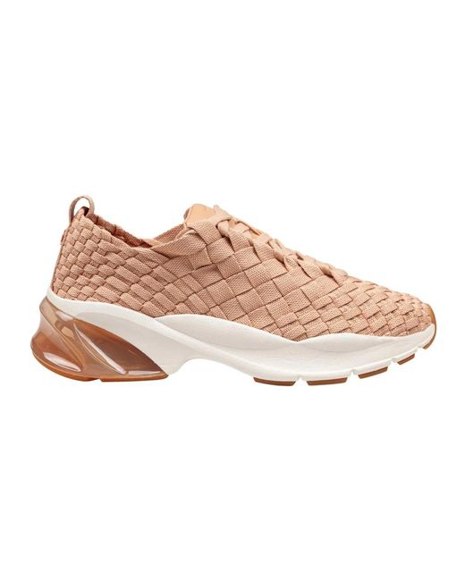Tory Burch Pink Blush gewebte stoff trainer sneakers