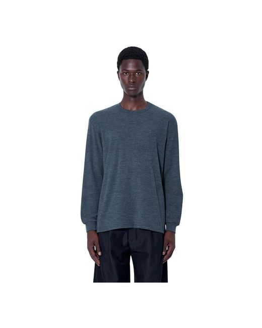 Ssstein Blue Round-Neck Knitwear for men