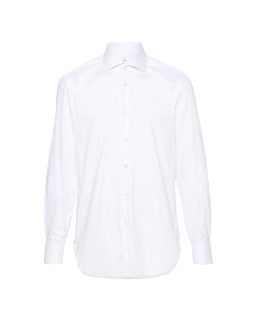 Barba Napoli Baumwollmischung hemd in White für Herren