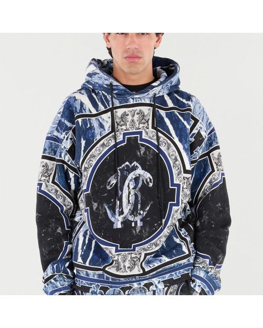 Roberto Cavalli Blue Hoodies for men