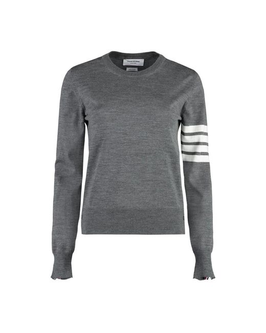 Thom Browne Gray Round-Neck Knitwear