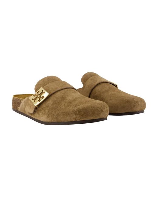 Tory Burch Schoenen ,Bruin ,Leer Bruin Leren Instap Sandalen in het Brown