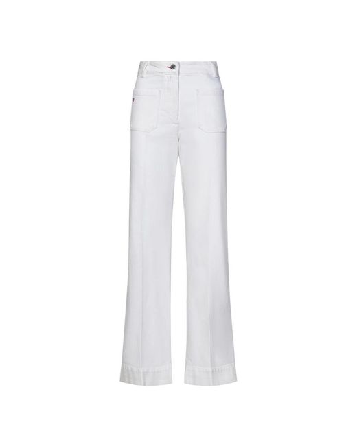 Victoria Beckham White Wide Jeans