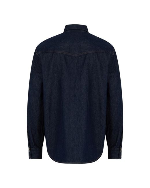 DIESEL Blue Denim Shirts for men