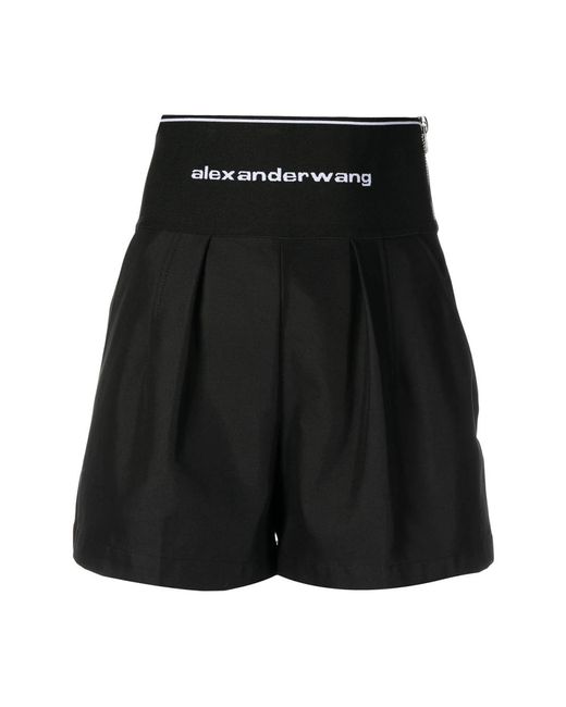 Alexander Wang Black Schwarze shorts mit icon logo