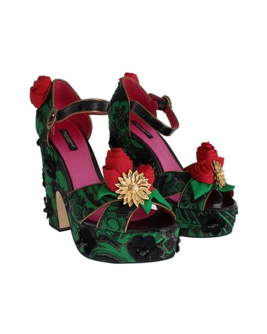 Dolce & Gabbana Green High Heel Sandals