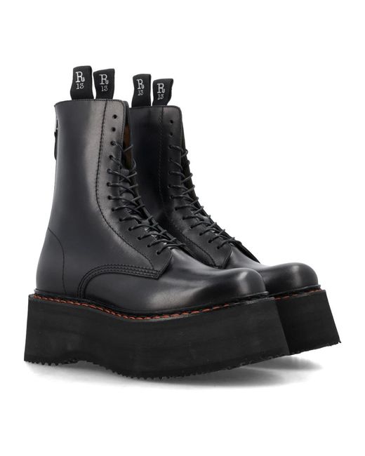 R13 Black Lace-Up Boots