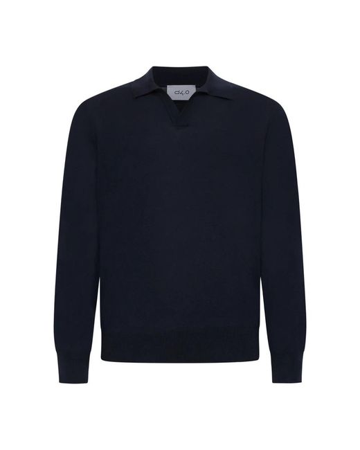 D4.0 Polo Hemden in het Blue voor heren