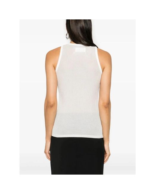 Maison Margiela Sleeveless Tops in het White