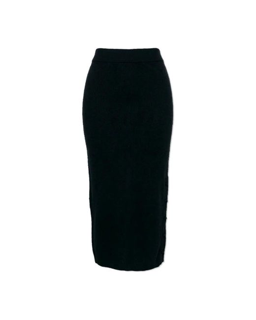 Jil Sander Rokken ,Zwart ,Wol Rechtgesneden Midi Rok in het Black