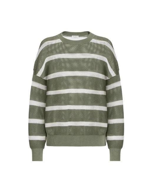 Brunello Cucinelli Green Round-Neck Knitwear