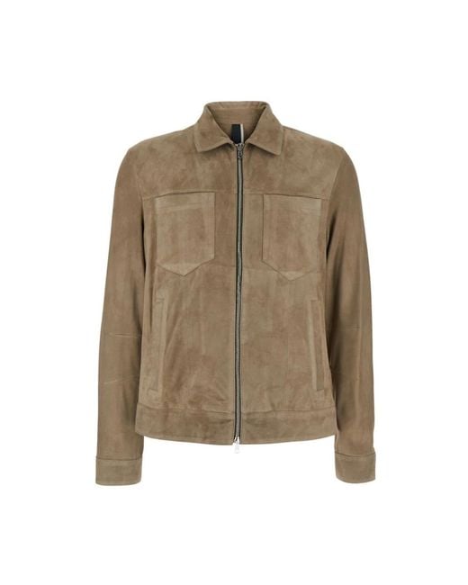 Low Brand Green Leather Jackets for men