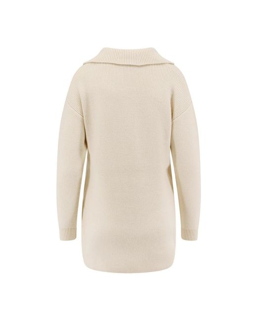 Elisabetta Franchi Natural V-Neck Knitwear