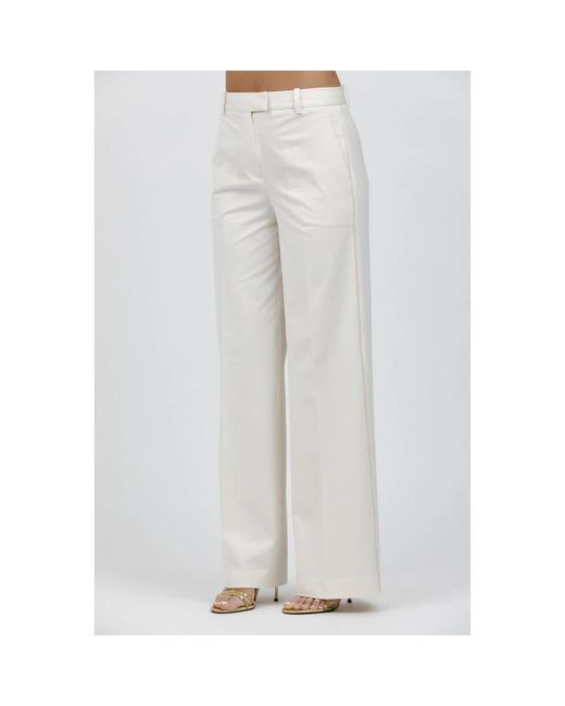 Circolo 1901 Gray Palazzo-Hose Aus Leichtem Jersey Mit Satinband