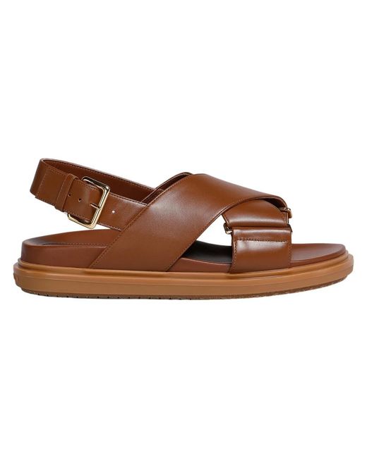 Flat Sandals Marni de color Brown