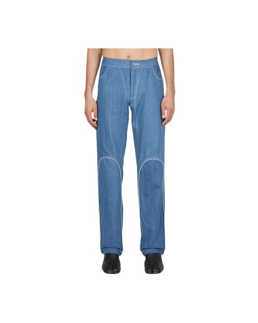 Mainline:RUS/Fr.CA/DE Blue Straight Jeans for men