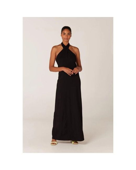 Jansen Amsterdam Black Zeitloses Schwarzes Jersey-Langkleid