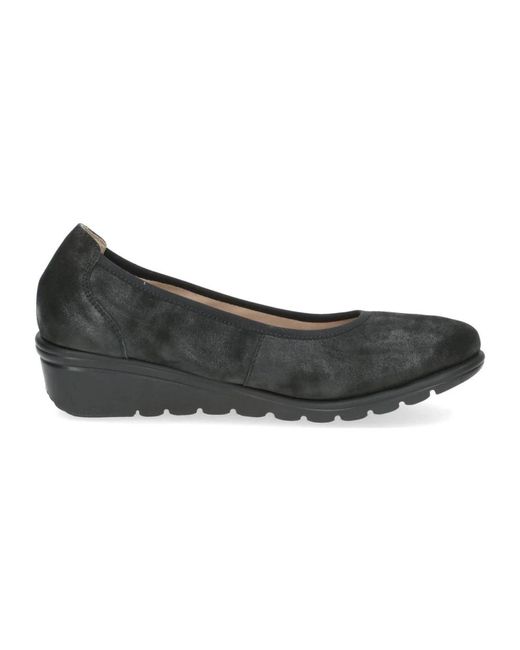 Caprice Black Ballerina Shoes