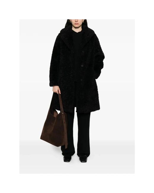 Herno Black Faux Fur & Shearling Jackets