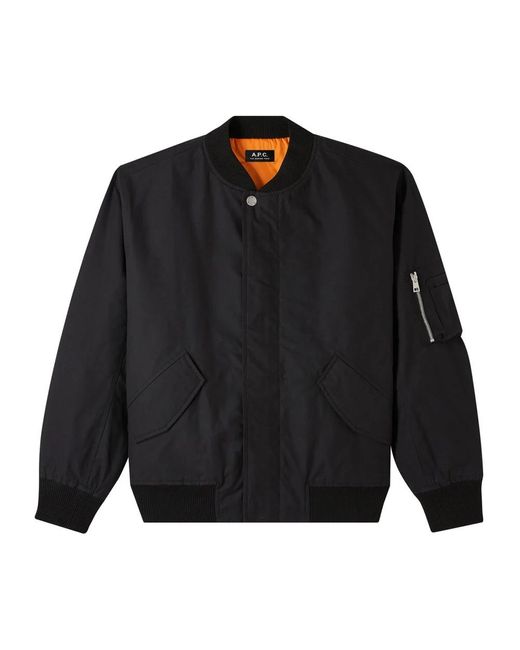 A.P.C. Black Hamilton Bomber Jacket for men