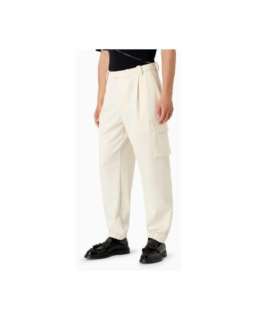 Emporio Armani Natural Straight Trousers for men