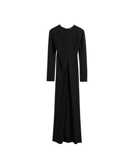 Totême  Black Maxikleid Mit Schlaffem Bund
