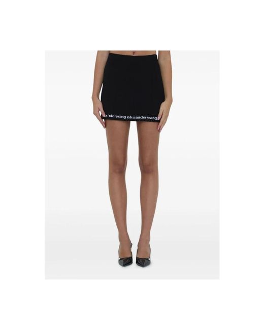 Alexander Wang Ribgebreide Mini Rok in het Black