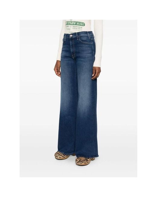 Mother Blue Wide Jeans