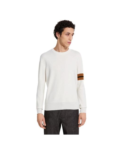 Zegna White Round-Neck Knitwear for men