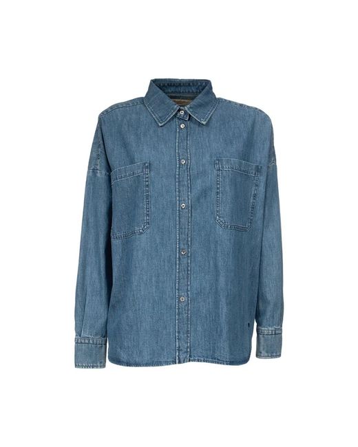 Weekend by Maxmara Landa Katoenen Blouse Met Zakken in het Blue