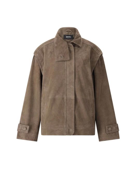 ROTATE BIRGER CHRISTENSEN Green Leather Jackets