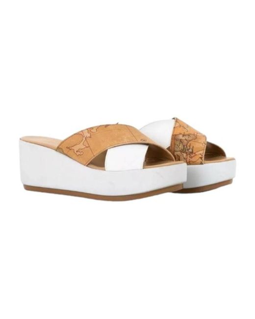 Alviero Martini 1A Classe White Weiße Flip Flops & Slider