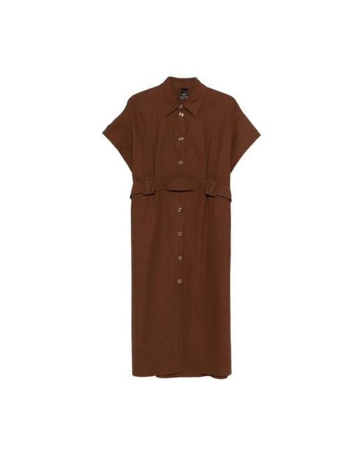Pinko Brown Shirt Dresses