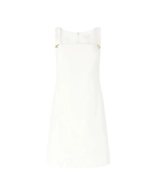 Genny White Kleid Mit Carré-Ausschnitt Und Strassverzierungen