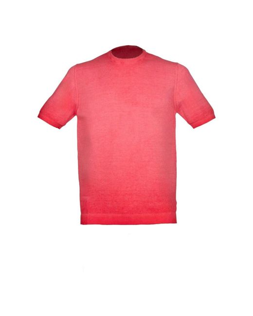 Alpha Studio Pink Round-Neck Knitwear for men