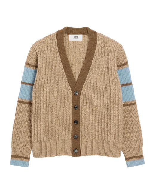 AMI Cardigans in het Natural voor heren