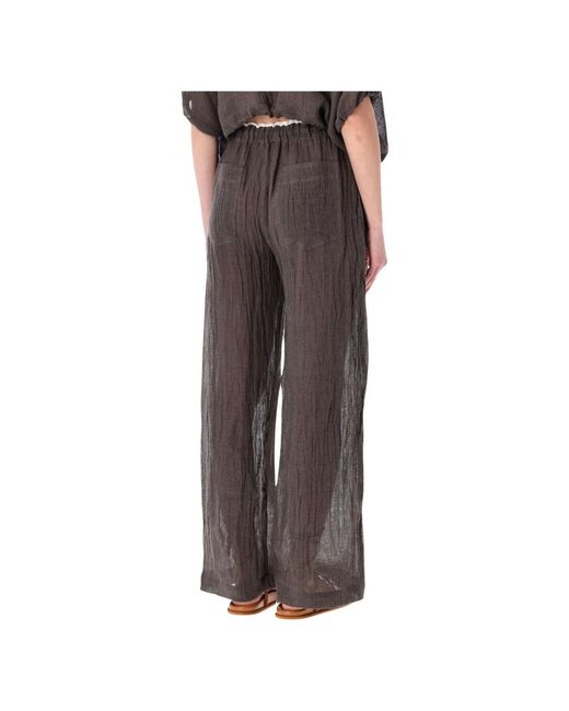 120% Lino Gray Wide Trousers