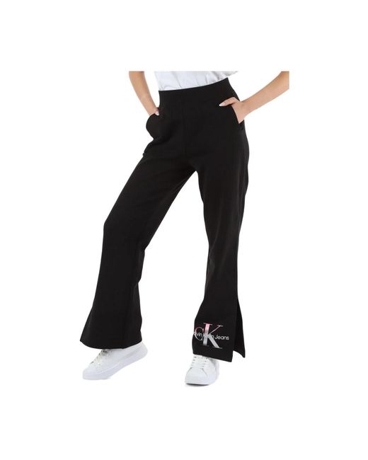 Calvin Klein Black Baumwoll-sport-sweatpants mit logo-print