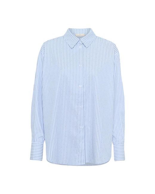 Kaffe Overhemden ,Blauw ,Gestreepte Windsurfer Overhemdblouse in het Blue