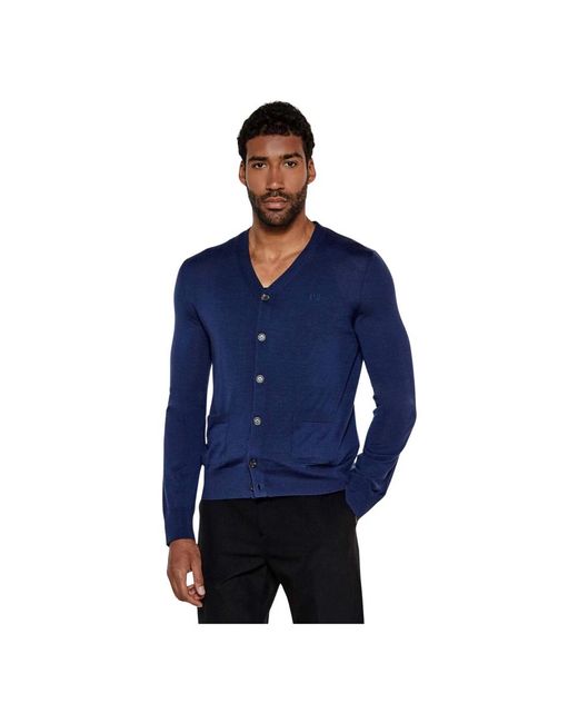 DSquared² Einfacher Cardigan Pullover in Blue für Herren