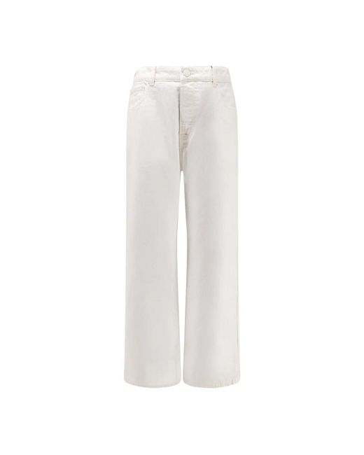 AMI White Wide Trousers for men